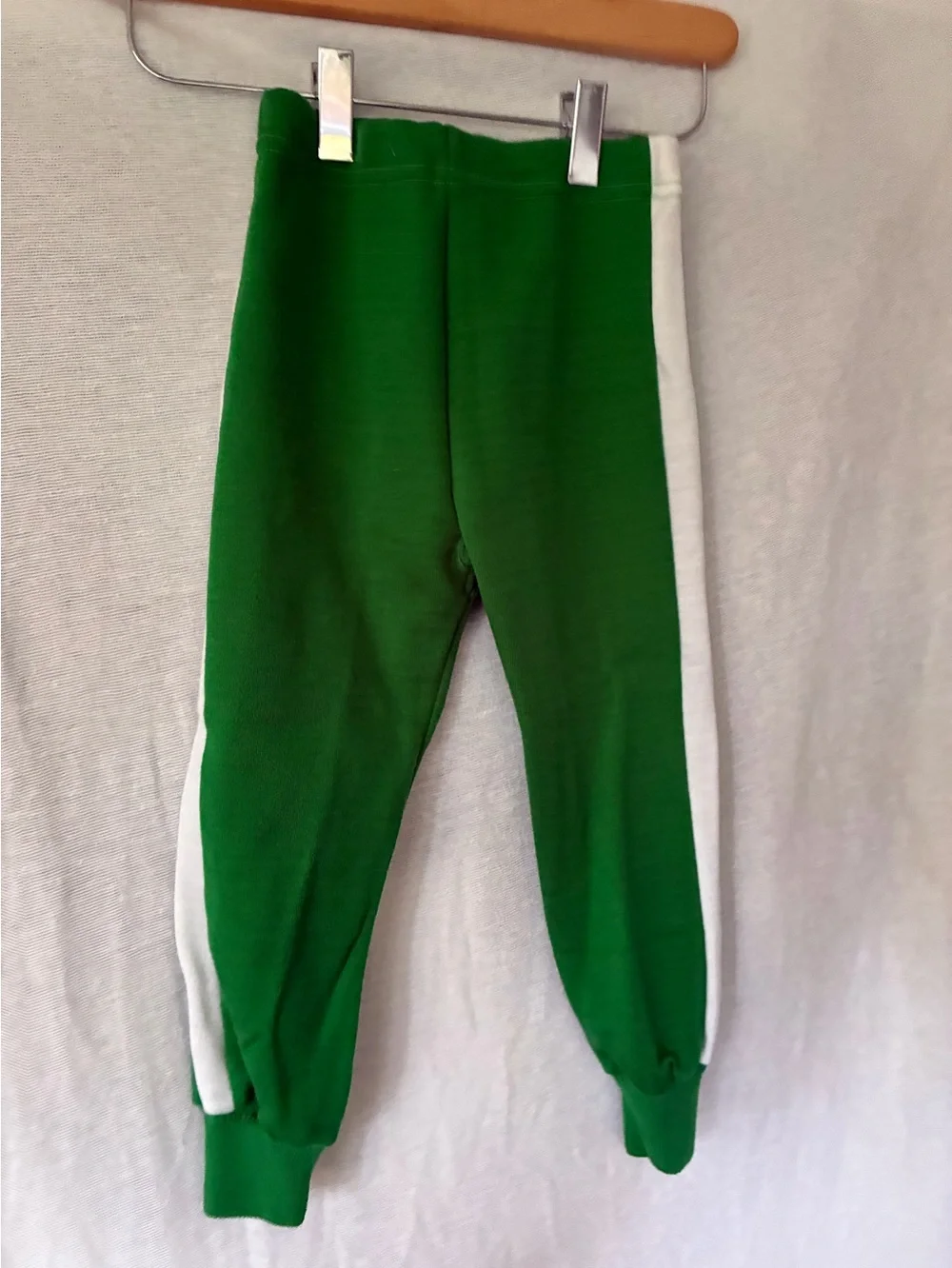 Vintage 70s Lacoste Kids 3T Green Zip Front 2 Piece Sweat Suit Boys Girls NWT